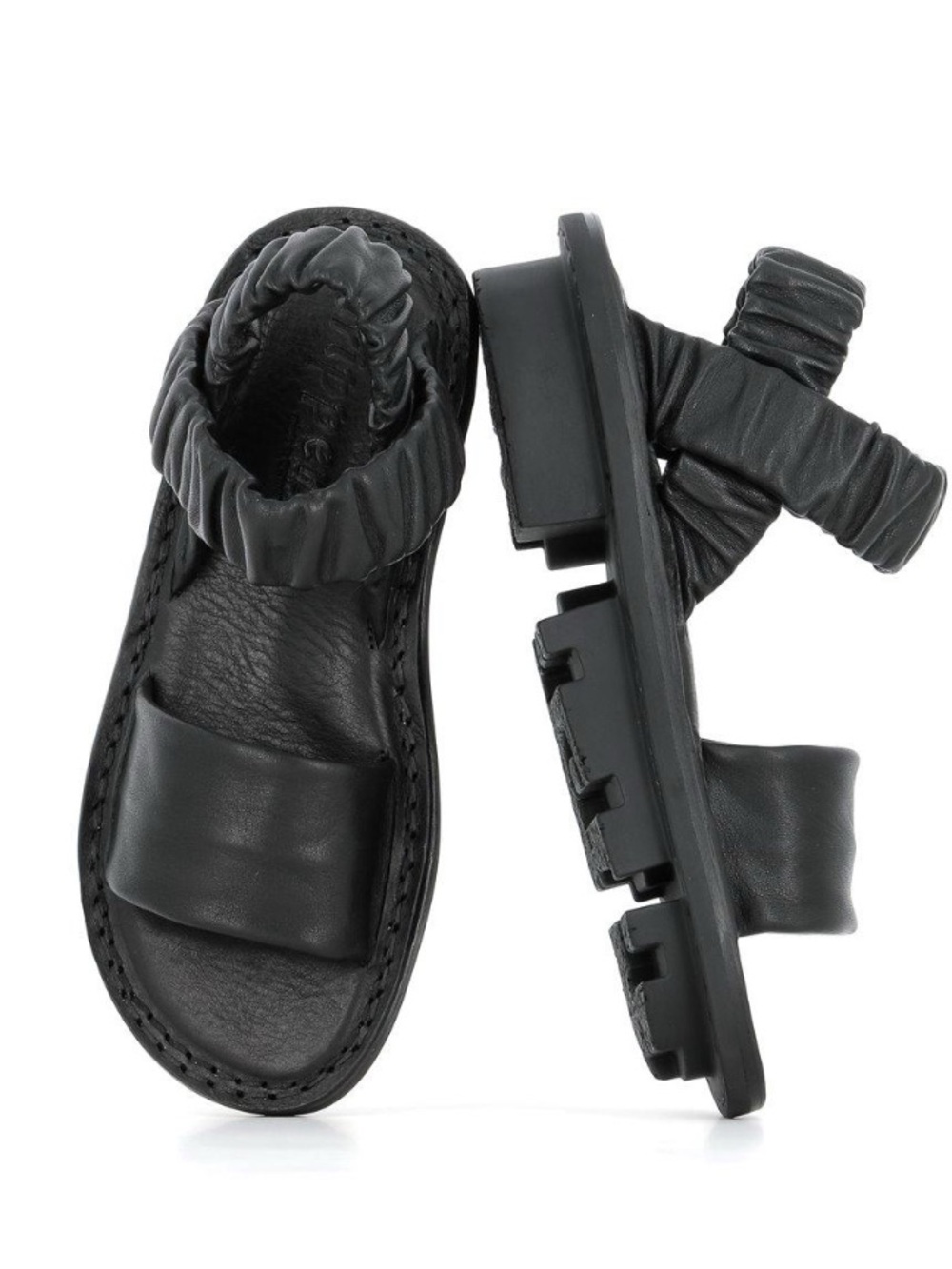 Trippen Synchron Black Leather Sandals EU 40 US 9.5 Made in Germany